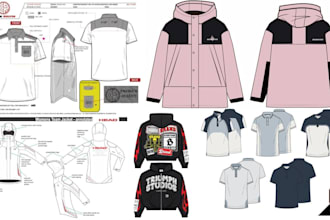 create tech pack do clothing technical flats sketch tech pack clothing tech pack