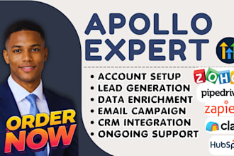 setup clay com, apollo io sequences, hubspot crm workflows and automation
