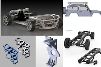 render 3d product design rc car chassis 3d cad model mechanical part solidworks
