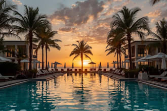 create ai lifestyle photography for hotel, resort or travel brand