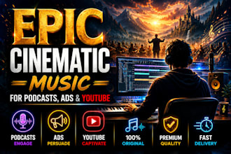 compose epic cinematic music for podcasts, ads and youtube