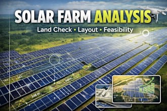 assess solar farm potential and layout for developers and land investors
