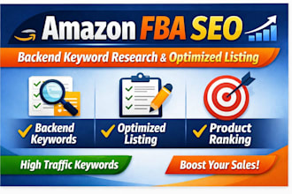 do amazon backend keyword SEO research ranking fba product listing description