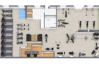 design 3d home gym, gym facility and fitness center layout with cgi visuals