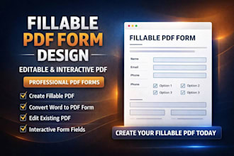 design a professional fillable PDF form, lead magnet, or digital flipbook