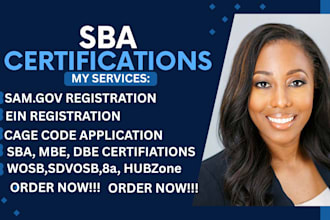 do sba, wosb, mbe, 8a certification, uei and cage code setup