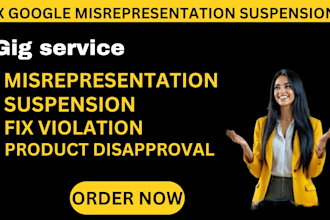 fix google merchant center misrepresentation suspension shopping ads violation