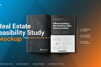 design real estate feasibility study brochure, office building sales memorandum