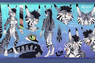 draw furry ref sheet nsfw fursona art oc character design anime reference sheet