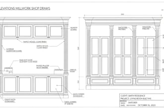 provide accurate millwork shop drawing and interior elevations in autocad