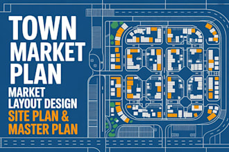 design master plan, town market plans, to maximize space and business value