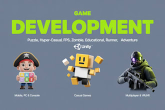 be your expert unity developer for 2d 3d mobile game development