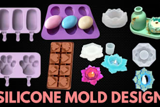 design 3d silicone mold for soap, candle and chocolate mold for resin casting