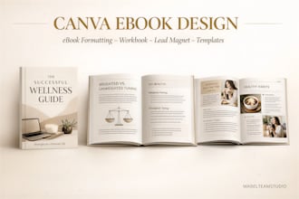 design canva ebook, workbook design, lead magnet design, ebook formatting