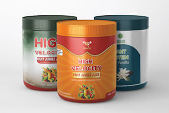 premium fitness supplement label design