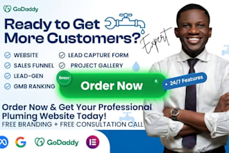 design plumber, electrician, handyman wordpress website with booking