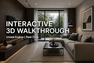 create interactive 3d interior, walkthrough in unreal engine with VR support