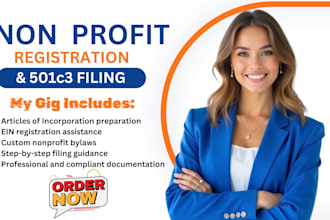set up your 501c3 nonprofit with ein, bylaws, and registration in 24 hours