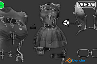 custom vrchat avatar clothing vrchat outfit vrc accessories props for PC quest