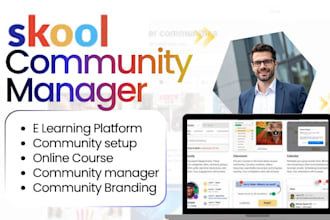 setup skool online community, skool community setup skool community manager