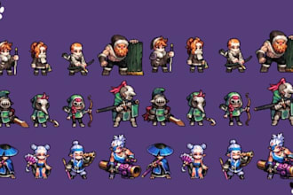 create pixel art tileset 2d sprite sheet character design video games sprite art
