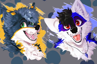 draw furry badge, furry pfp, furry art, furry stickers, furry emotes, fursona