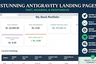 design a modern landing page or website using antigravity