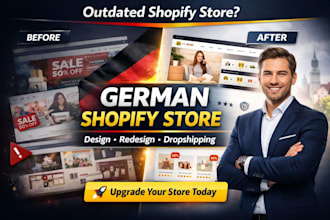 clone design redesign german shopify store website, deutch dropshipping webshop