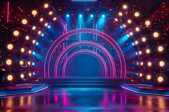 design 3d event stage, concert stage, stage lighting visualization