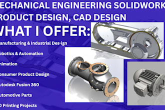 do professional mechanical engineering solidworks, product design, cad design