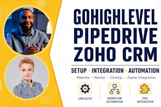 setup gohighlevel website pipedrive zoho CRM notion clickup zapier integration