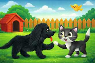design magical illustrations for kids storybooks