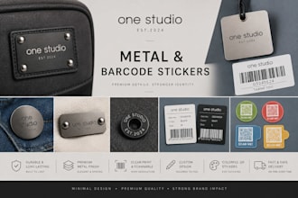design metal tags barcode stickers and qr code labels