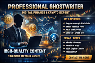ghostwrite ebook on cryptocurrency, nfts, blockchain, forex, finance