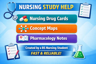 create nursing drug cards, concept maps and pharmacology notes