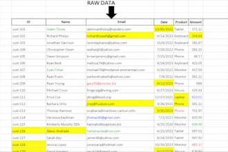 clean, format, and organize your excel and CSV data