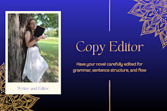 proofread and copy edit your manuscript or novel
