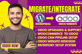 migrate wordpress woocommerce website to odoo erp ecommerce system