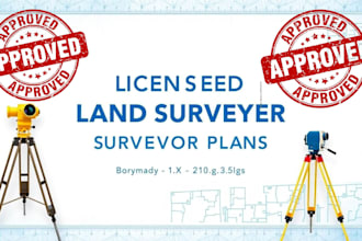 licensed tx fl ca ny ga land surveyor stamp boundary and land survey for permit