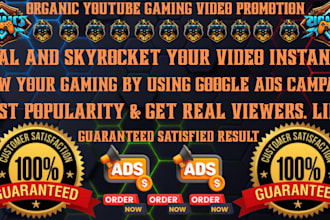 do real youtube gaming video promotion for super fast growth using google ads