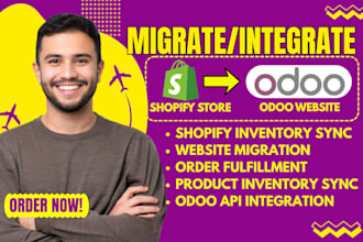 migrate shopify to odoo erp with CRM, inventory and automated workflows