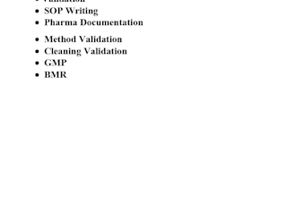 do method validation, cleaning validation and pharma documentation