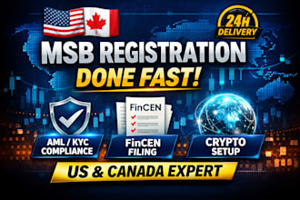 do US msb registration, fincen filing, aml kyc compliance and crypto setup