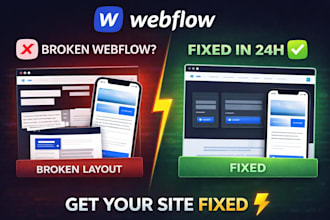 fix webflow bugs and responsive issues