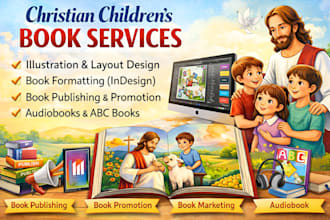 do an expert christian children illustration book layout formatting indesign