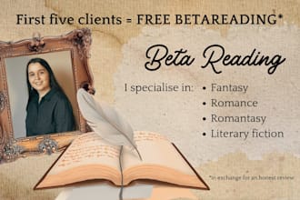 betaread your fantasy or romance manuscript