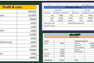 do bookkeeping, excel accounting, and financial reporting