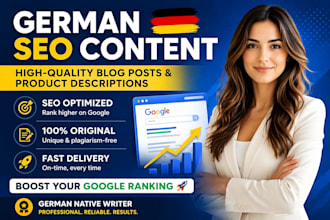 write SEO blog posts and german content that rank on google
