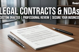draft a professional legal contract, nda, and service agreement