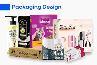 do US modern 3d luxury packaging and product label sku white pouch label design